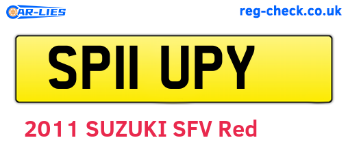 SP11UPY are the vehicle registration plates.