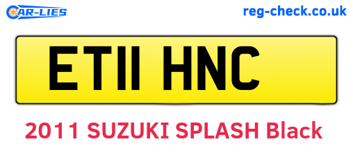 ET11HNC are the vehicle registration plates.