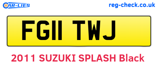 FG11TWJ are the vehicle registration plates.