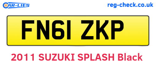 FN61ZKP are the vehicle registration plates.