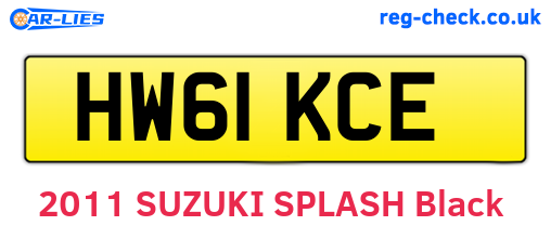 HW61KCE are the vehicle registration plates.