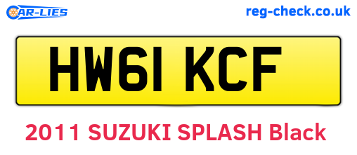 HW61KCF are the vehicle registration plates.