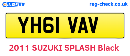 YH61VAV are the vehicle registration plates.