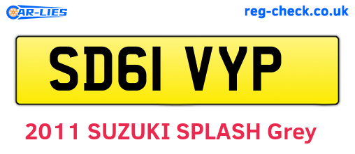 SD61VYP are the vehicle registration plates.