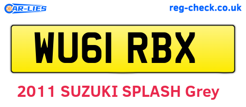 WU61RBX are the vehicle registration plates.
