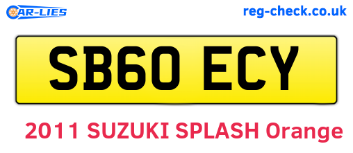 SB60ECY are the vehicle registration plates.