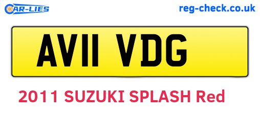 AV11VDG are the vehicle registration plates.