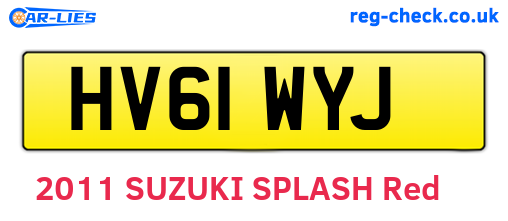 HV61WYJ are the vehicle registration plates.