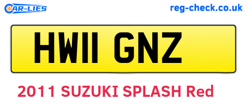 HW11GNZ are the vehicle registration plates.