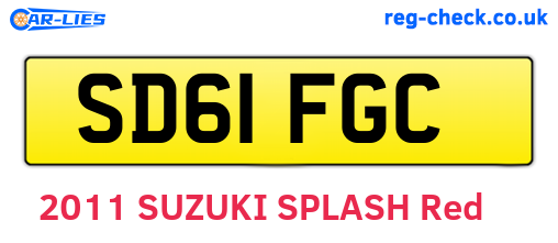 SD61FGC are the vehicle registration plates.