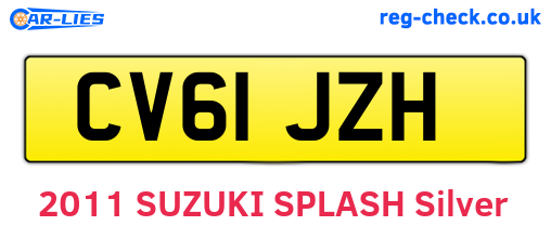 CV61JZH are the vehicle registration plates.
