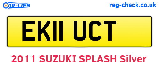 EK11UCT are the vehicle registration plates.