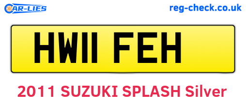 HW11FEH are the vehicle registration plates.