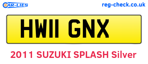 HW11GNX are the vehicle registration plates.