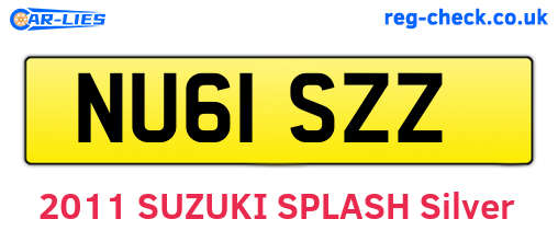 NU61SZZ are the vehicle registration plates.