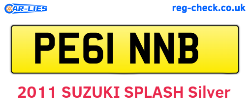 PE61NNB are the vehicle registration plates.