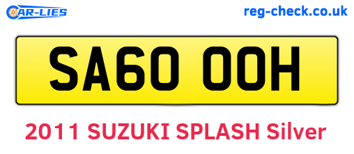SA60OOH are the vehicle registration plates.