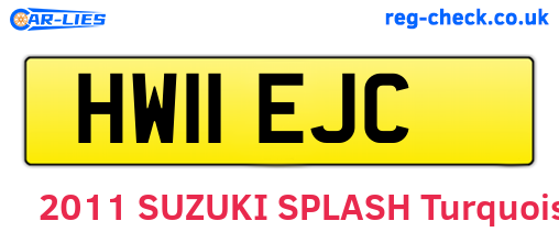 HW11EJC are the vehicle registration plates.