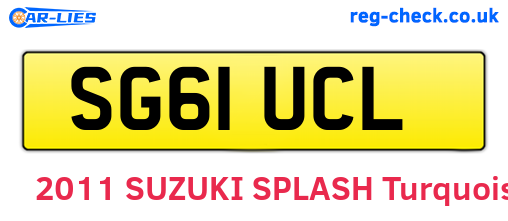 SG61UCL are the vehicle registration plates.