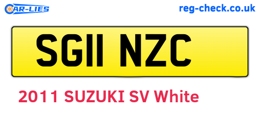 SG11NZC are the vehicle registration plates.