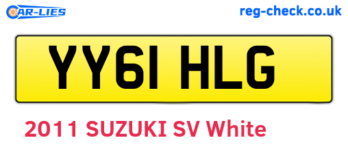 YY61HLG are the vehicle registration plates.