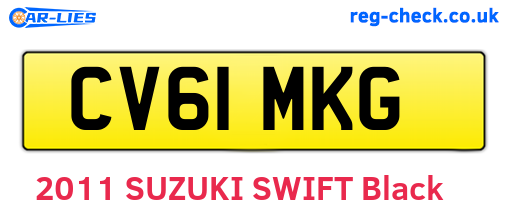 CV61MKG are the vehicle registration plates.