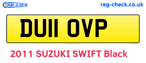 DU11OVP are the vehicle registration plates.