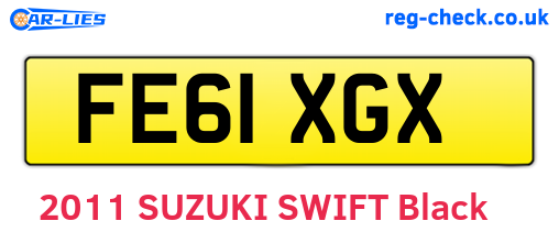 FE61XGX are the vehicle registration plates.