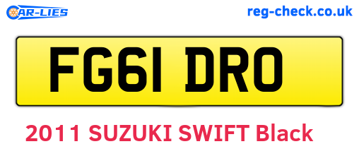 FG61DRO are the vehicle registration plates.
