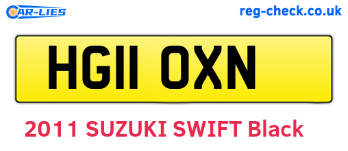 HG11OXN are the vehicle registration plates.