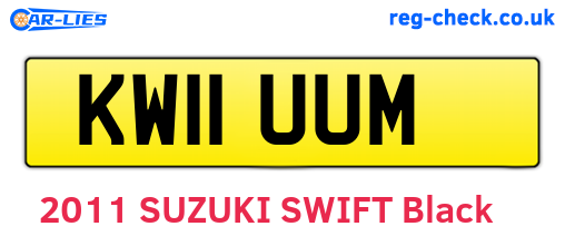 KW11UUM are the vehicle registration plates.
