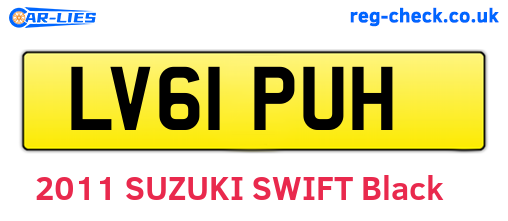 LV61PUH are the vehicle registration plates.