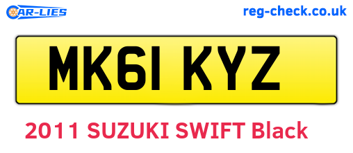 MK61KYZ are the vehicle registration plates.