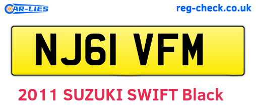 NJ61VFM are the vehicle registration plates.