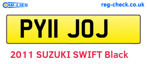 PY11JOJ are the vehicle registration plates.