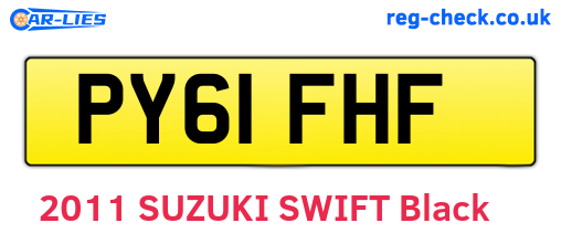 PY61FHF are the vehicle registration plates.
