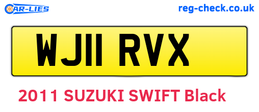 WJ11RVX are the vehicle registration plates.