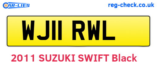 WJ11RWL are the vehicle registration plates.