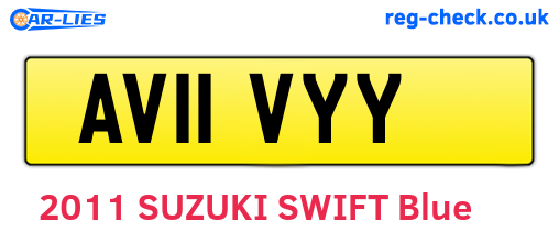 AV11VYY are the vehicle registration plates.