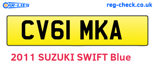 CV61MKA are the vehicle registration plates.