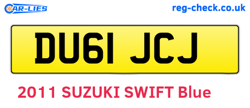 DU61JCJ are the vehicle registration plates.