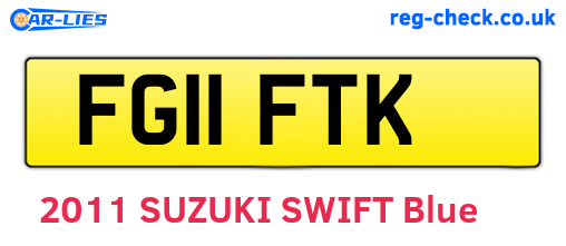 FG11FTK are the vehicle registration plates.