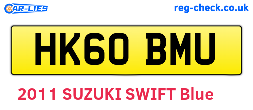 HK60BMU are the vehicle registration plates.