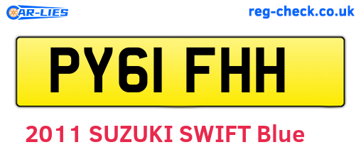 PY61FHH are the vehicle registration plates.