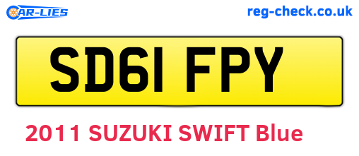 SD61FPY are the vehicle registration plates.