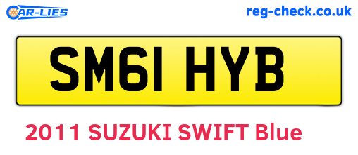 SM61HYB are the vehicle registration plates.