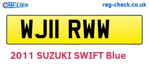 WJ11RWW are the vehicle registration plates.