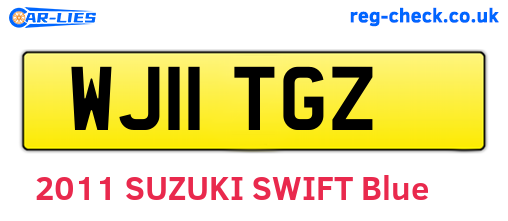 WJ11TGZ are the vehicle registration plates.