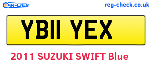 YB11YEX are the vehicle registration plates.