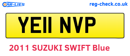 YE11NVP are the vehicle registration plates.